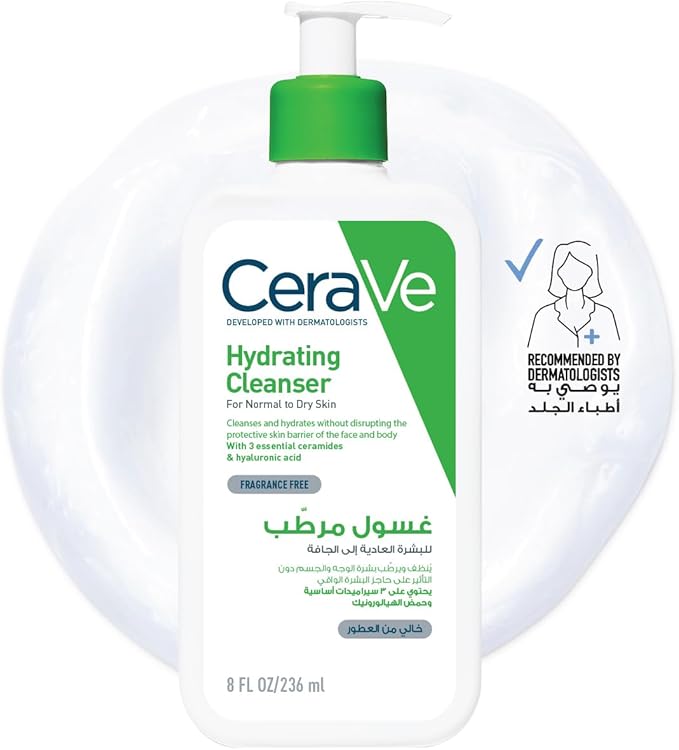 Cerave Hydrating Cleanser for Normal to Dry Skin with Hyaluronic Acid