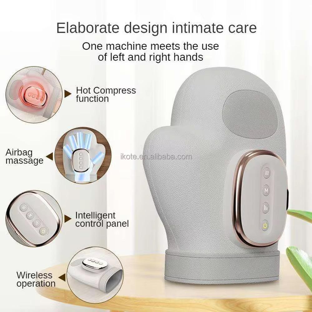 Portable Electric Hand Massager with Heat Airbag Compression Cordless Glove