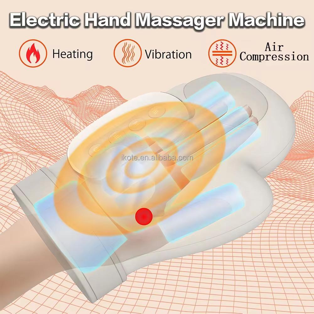 Portable Electric Hand Massager with Heat Airbag Compression Cordless Glove