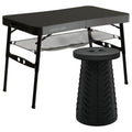 Green Lion Foldable Travel Camping Table & Stool - Black