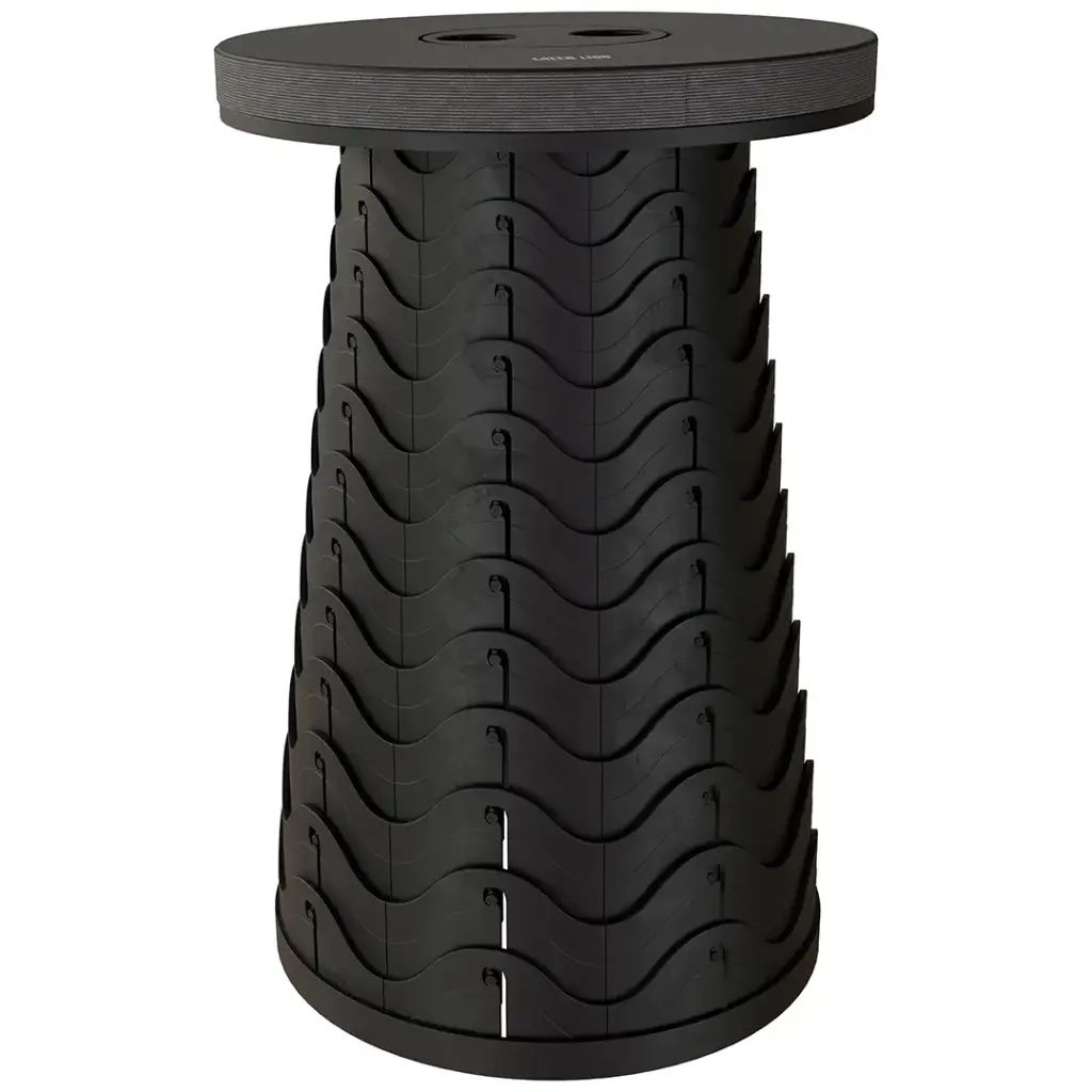 Green Lion Foldable Travel Camping Table & Stool - Black